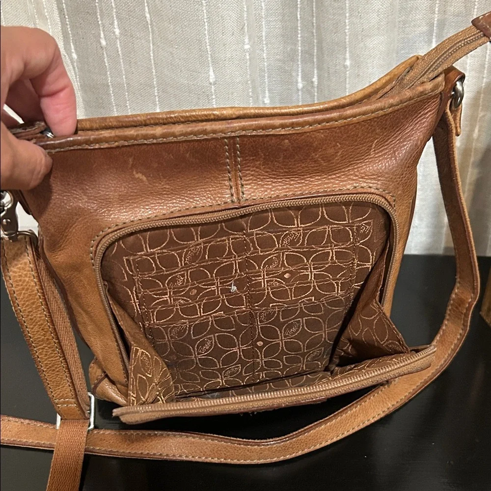 Fossil Brown Leather Crossbody Bag